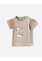 Camiseta Regular Estampada Niña Beige de BABY FRESH