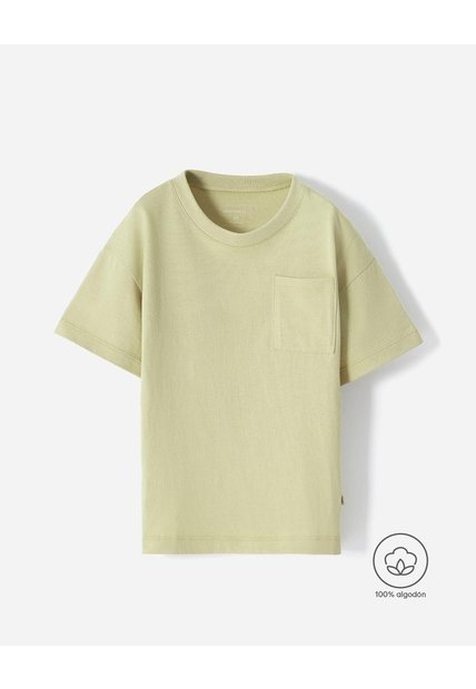 Camiseta Oversize Algodón Verde Niño Verde