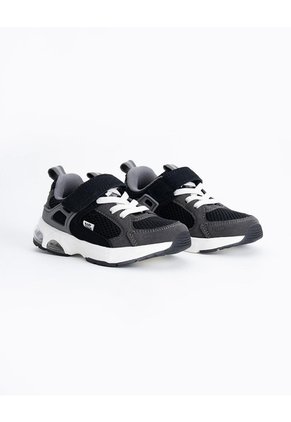 Tenis Deportivos Negros Niño Gris