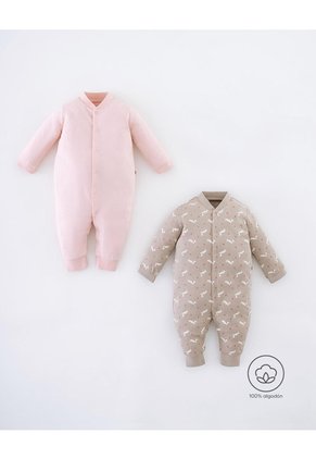 Pijama Algodón Botones A Presión X2unds Surtido Bebé Niña Multicolor