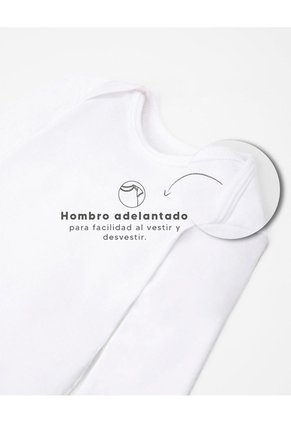Body Manga Larga Algodón X2unds Surtido Bebé Unisex Blanco