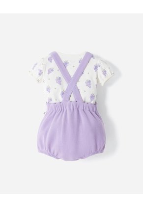 Conjunto Camiseta + Enterizo Algodón Bebé Niña Lila