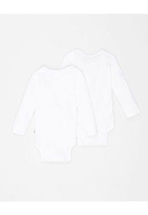 Body Manga Larga Algodón X2unds Surtido Bebé Unisex Blanco