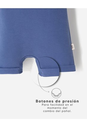Conjunto Body + Overol Corto Bebé Niño Azul