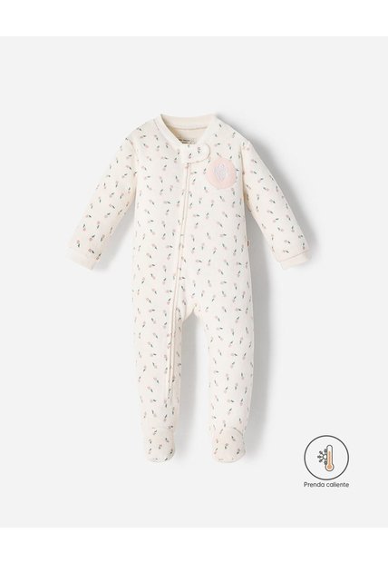 Pijama Cierre Doble Sentido Estampada Bebé Niña Beige