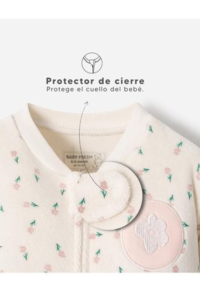 Pijama Cierre Doble Sentido Estampada Bebé Niña Beige