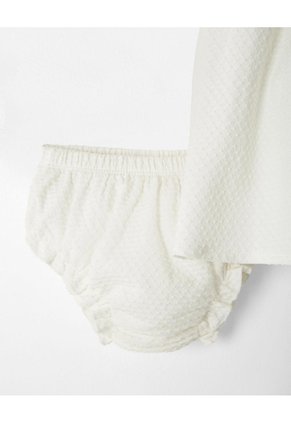Conjunto Vestido + Bloomer Bebé Niña Blanco