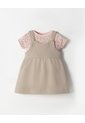 Conjunto Body + Vestido Algodón Bebé Niña Beige de BABY FRESH