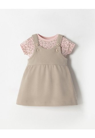Conjunto Body + Vestido Algodón Bebé Niña Beige BABY FRESH