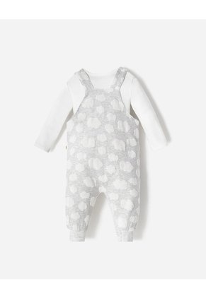 Conjunto Body Algodón + Overol Bebé Unisex Gris