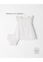 Conjunto Vestido + Panty Ojalillo Algodón Bebé Niña Blanco de BABY FRESH