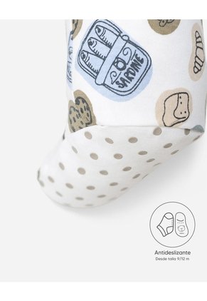 Pijama Algodón Cierre Doble Sentido Estampada Bebé Niño Blanco