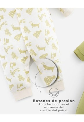 Pijama Algodón Botones A Presión X2unds Surtido Bebé Niño Multicolor