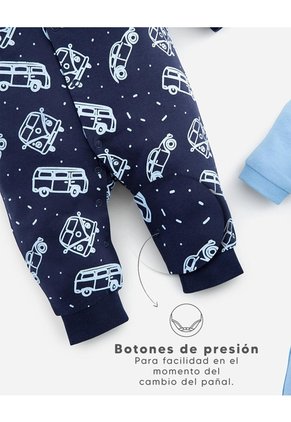 Pijama Algodón Botones A Presión X2unds Surtido Bebé Niño Multicolor