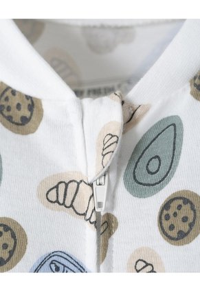 Pijama Algodón Cierre Doble Sentido Estampada Bebé Niño Blanco