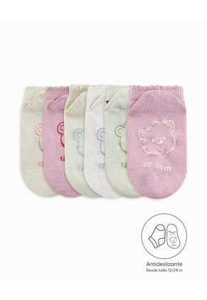 Medias Niña Algodón Tobilleras Pack X6 Surtido Multicolor