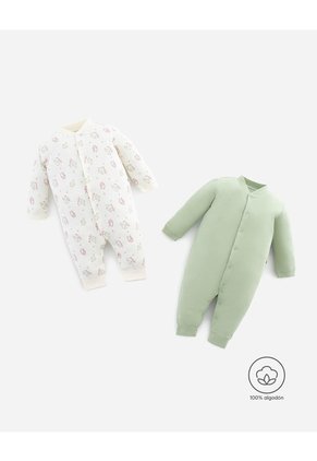 Pijama Algodón Botones A Presión X2unds Surtido Bebé Niña Multicolor