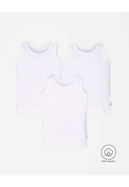 Camiseta Esqueleto Algodón X3unds Blanca Bebé Unisex Blanco