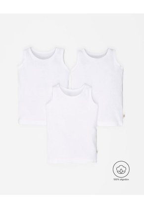 Camiseta Esqueleto Algodón X3unds Blanca Bebé Unisex Blanco