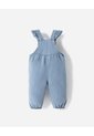 Overol Largo Apliques Bordados índigo Bebé Niña Azul Oscuro de BABY FRESH