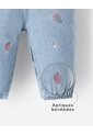 Overol Largo Apliques Bordados índigo Bebé Niña Azul Oscuro de BABY FRESH