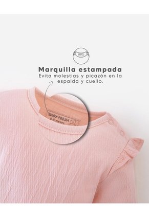 Body Manga Larga Algodón X2unds Bebé Niña Multicolor