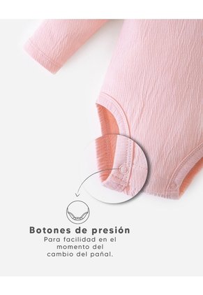Body Manga Larga Algodón X2unds Bebé Niña Multicolor