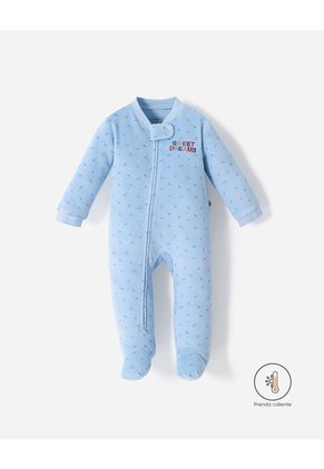 Pijama Cierre Doble Sentido Estampada Bebé Niño Azul