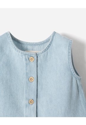 Conjunto Blusa + Short índigo Algodón Bebé Niña Azul Oscuro