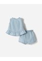 Conjunto Blusa + Short índigo Algodón Bebé Niña Azul Oscuro de BABY FRESH