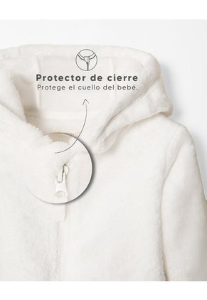 Chaqueta Textura Peluche Blanco Bebé Unisex Blanco