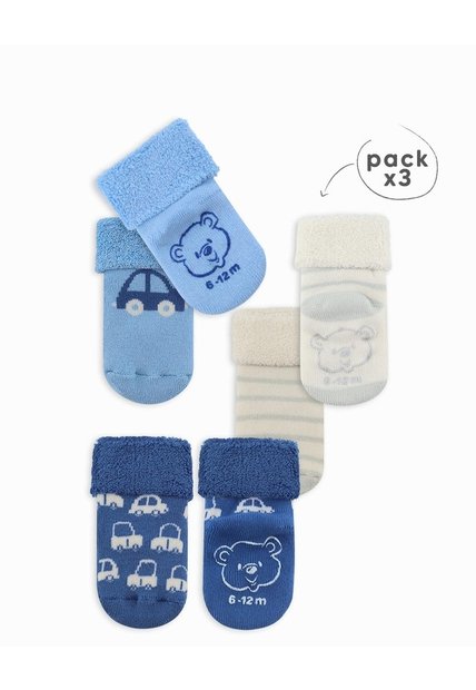Medias Bebé Unisex Algodón Largas Pack X3 Surtido Multicolor