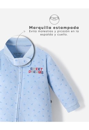 Pijama Cierre Doble Sentido Estampada Bebé Niño Azul