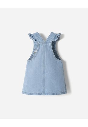 Overol Jardinera Algodón índigo Bebé Niña Azul Oscuro