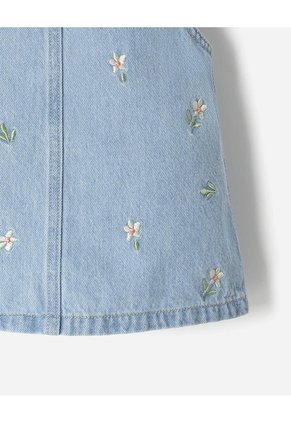 Overol Jardinera Algodón índigo Bebé Niña Azul Oscuro