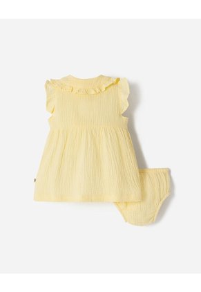 Conjunto Vestido + Bloomer Bebé Niña Amarillo