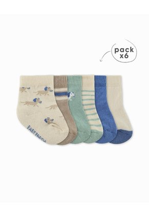 Medias Bebé Niño Algodón Largas Pack X6 Surtido Multicolor