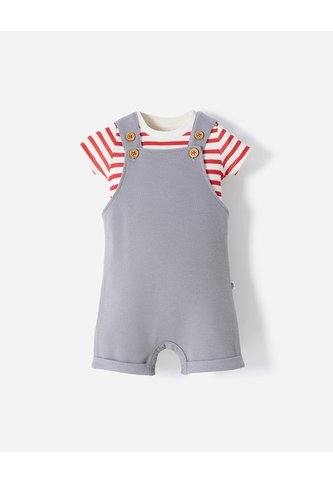 Conjunto Body + Overol Corto Bebé Niño Gris BABY FRESH