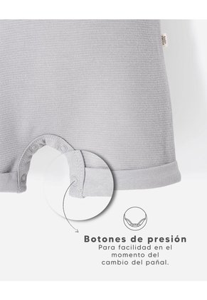 Conjunto Body + Overol Corto Bebé Niño Gris