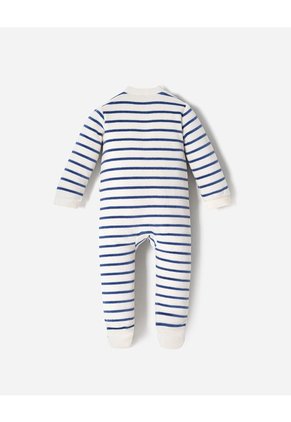 Pijama Cierre Doble Sentido Rayas Bebé Niño Azul