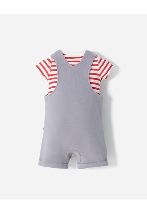 Conjunto Body + Overol Corto Bebé Niño Gris