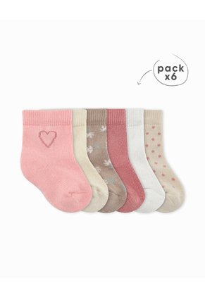 Medias Bebé Niña Algodón Largas Pack X6 Surtido Multicolor