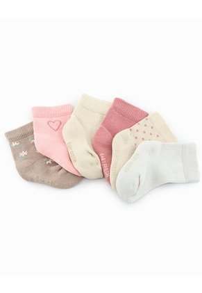 Medias Bebé Niña Algodón Largas Pack X6 Surtido Multicolor