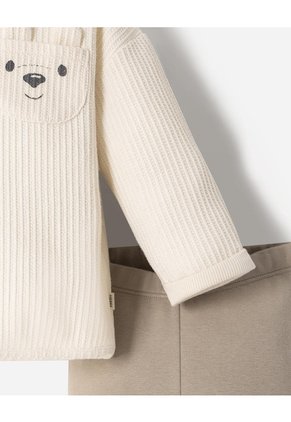 Conjunto Buzo + Pantalón Bebé Niño Beige