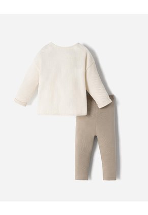 Conjunto Buzo + Pantalón Bebé Niño Beige