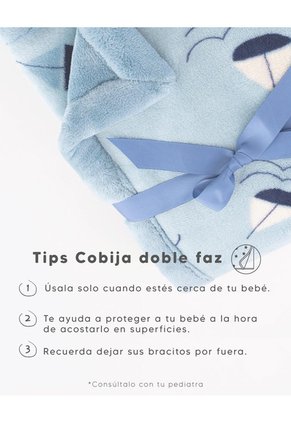 Cobija Para Bebé Acolchada Doble Faz
