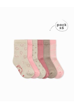 Medias Niña Algodón Largas Pack X6 Surtido Multicolor