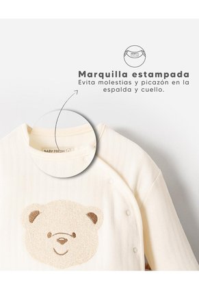 Conjunto + Peluche De Apego Bebé Niño Beige