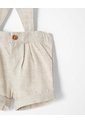 Bermuda + Cargaderas Lino Bebé Niño Beige de BABY FRESH