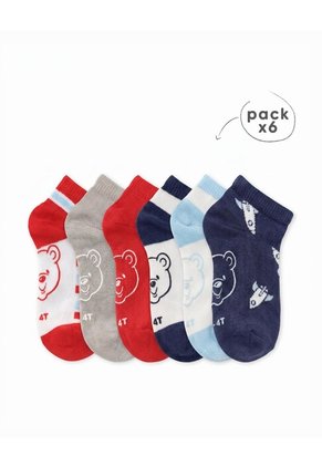 Medias Niño Tobilleras Pack X6 Surtido Multicolor